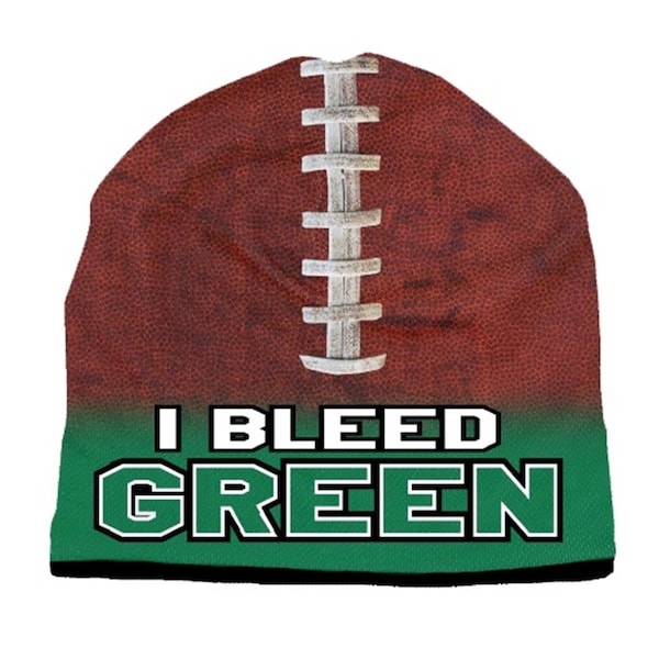 American Mills Beanie I Bleed Style Sublimated Football Kelly Green Design 1122702531 - main
